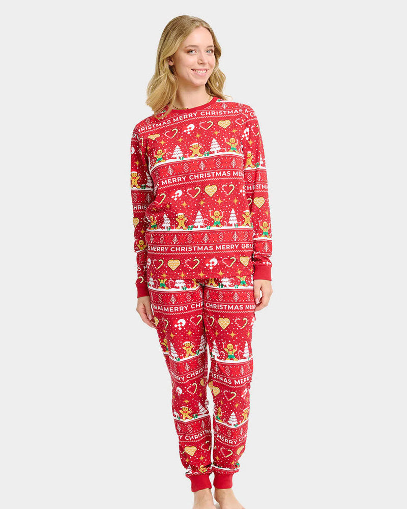 Gingercookies Pijama de Navidad para Mujer Rojo