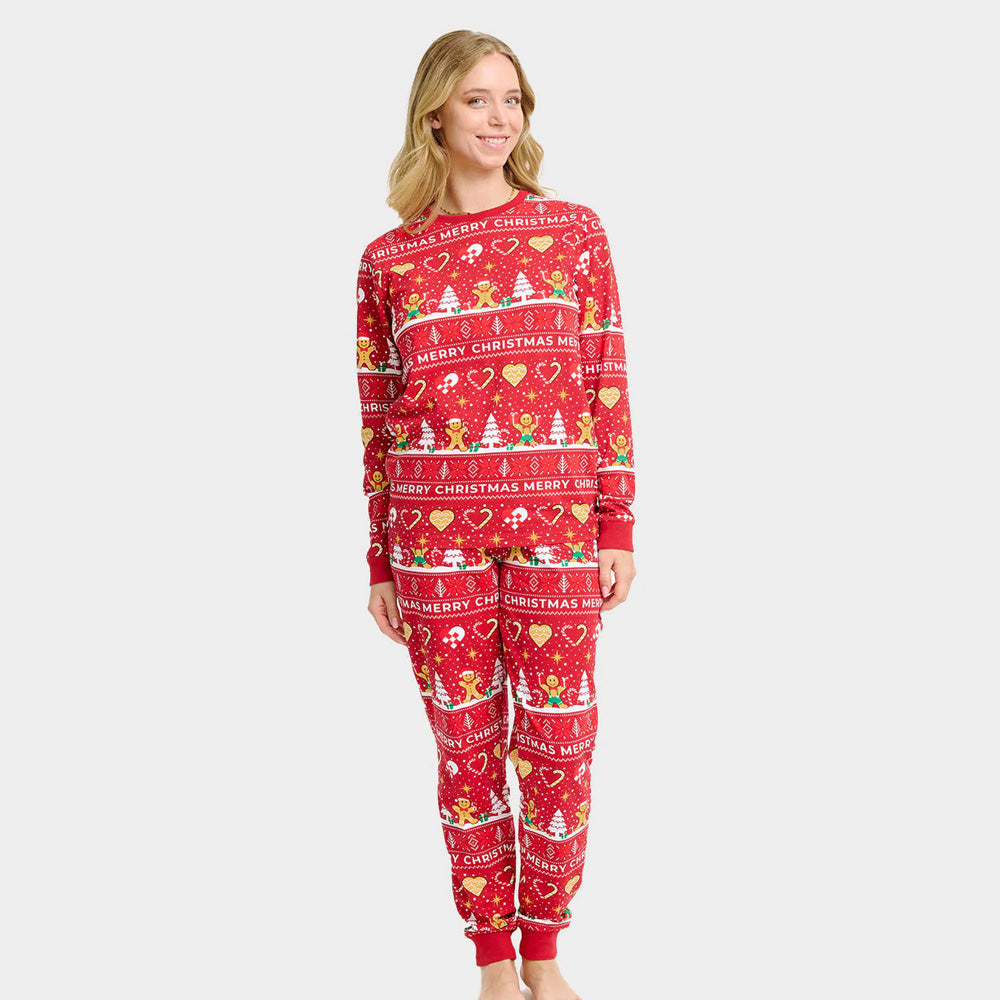 Gingercookies Pijama de Navidad para Mujer Rojo