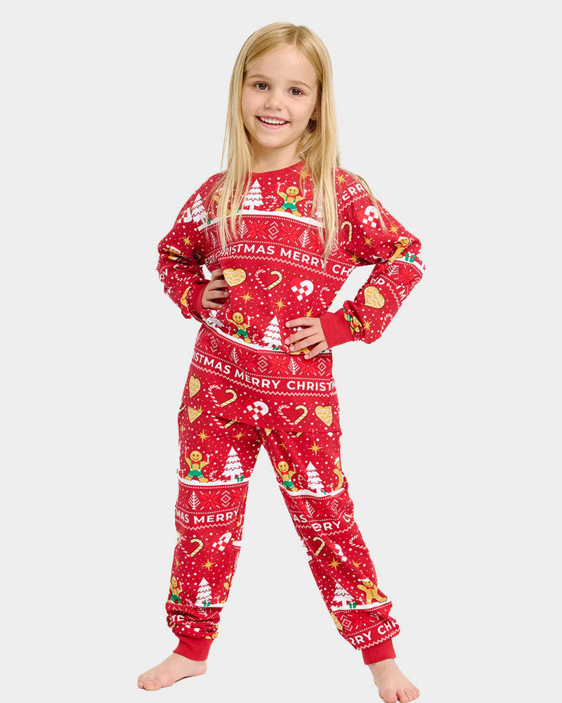 Gingercookies Pijama de Navidad para Niños Rojo