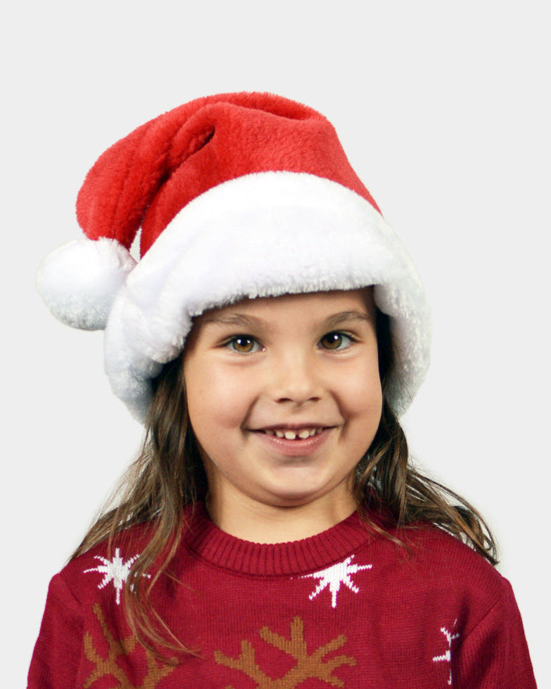Gorro Navideño Papá Noel Suave y Gordito para Niños