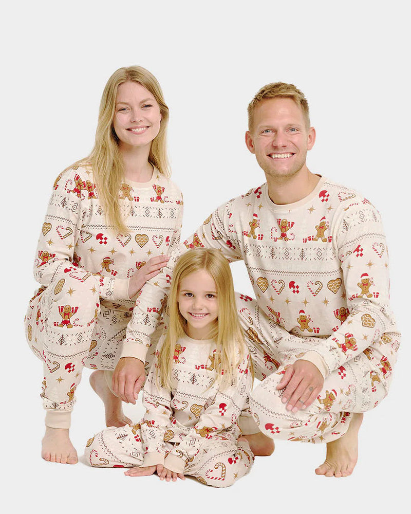 Pijama de Navidad para Familia Gingercookies Beige