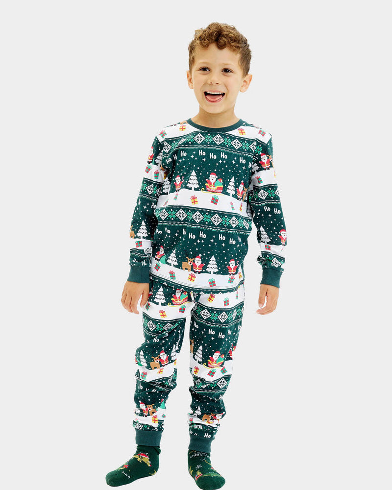 Pijama de Navidad para Familia Green Jolly Christmas Niño
