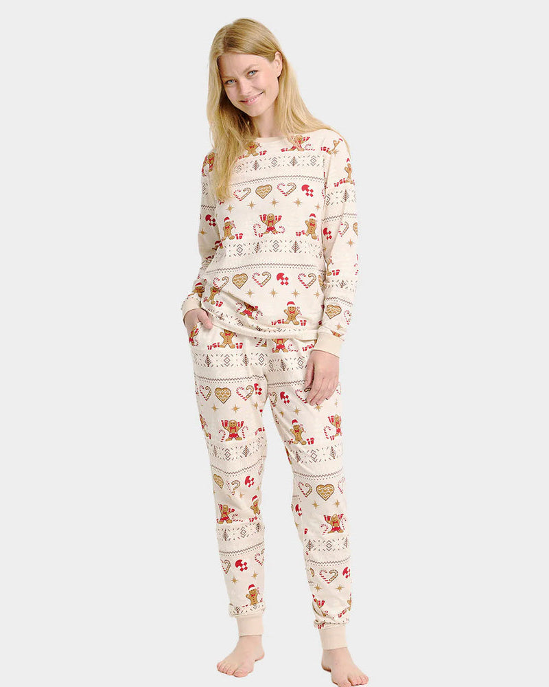 Pijama de Navidad Mujer Gingercookies Beige