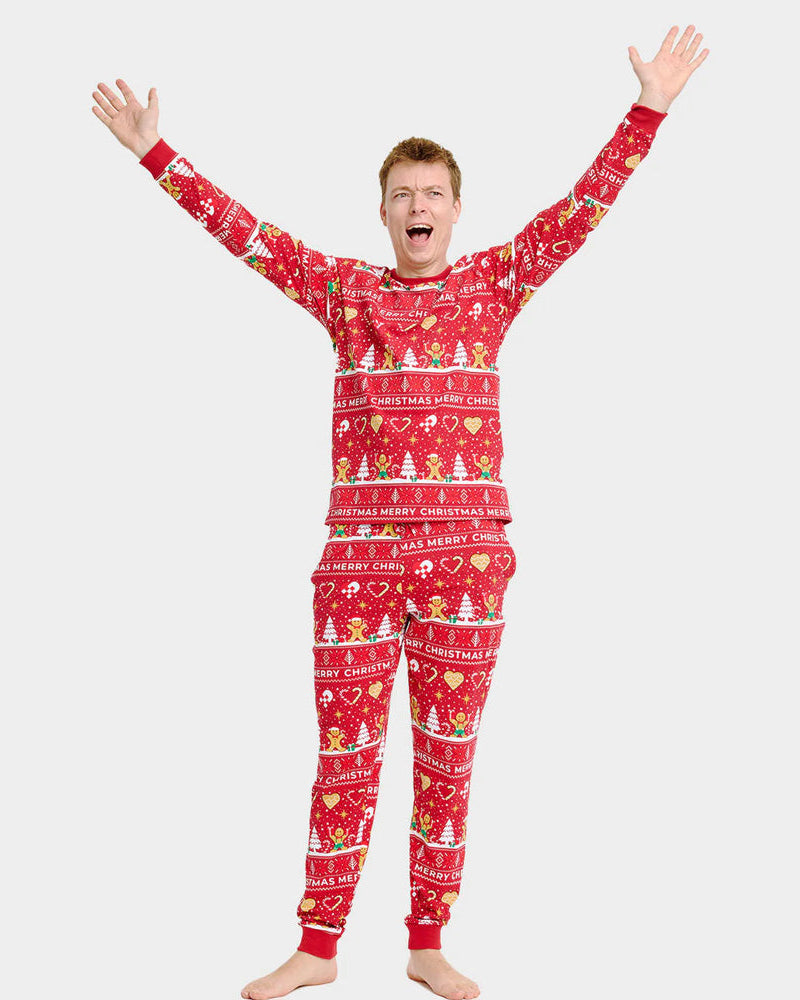 Pijama de Navidad Hombre Rojo Gingercookies