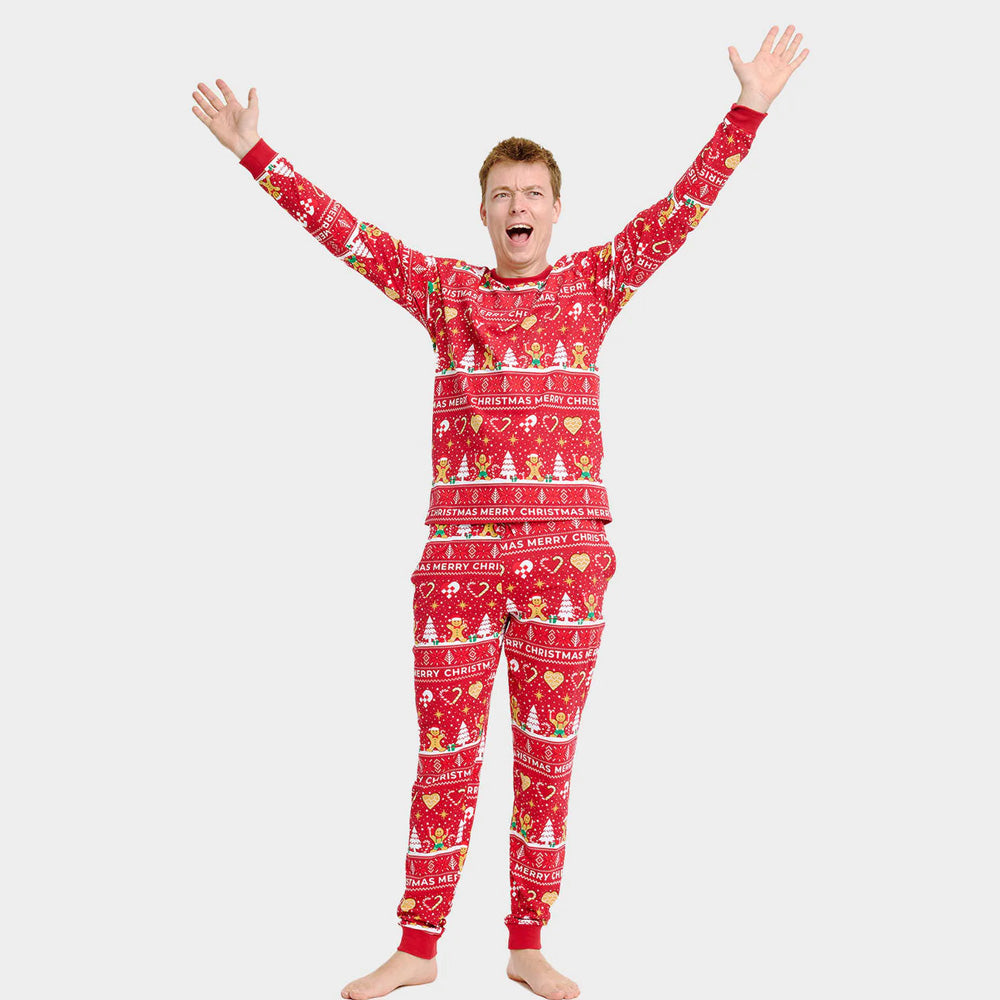 Pijama de Navidad Hombre Rojo Gingercookies