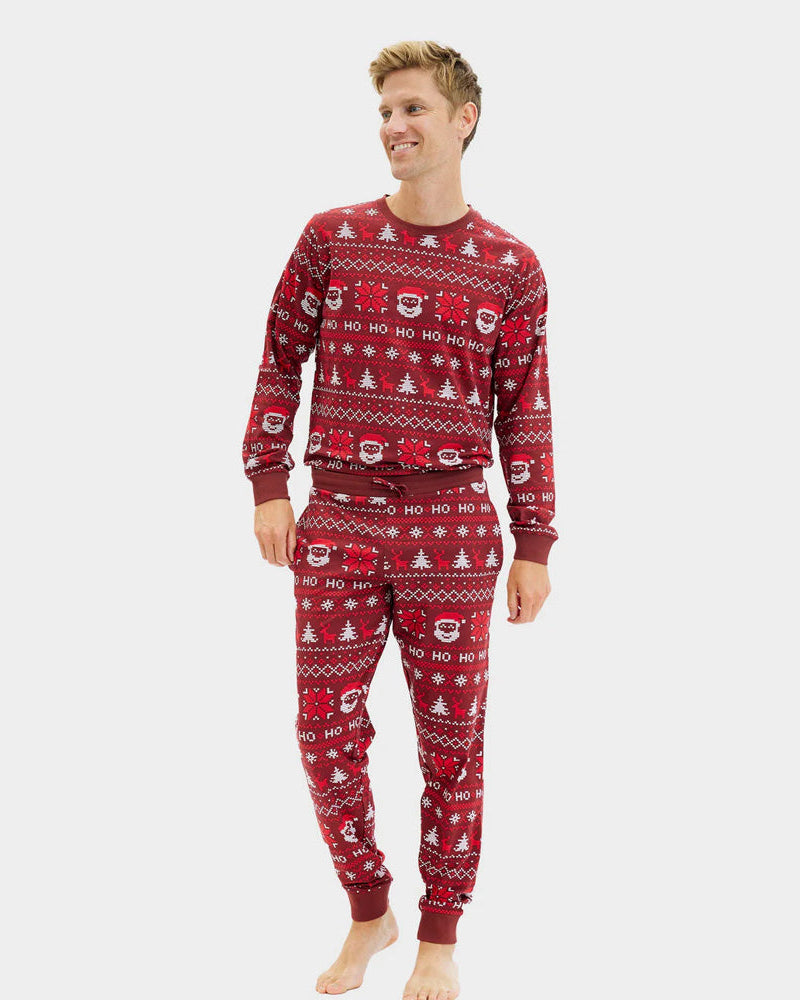 Pijama de Navidad para Hombre Rojo Ho Ho Ho