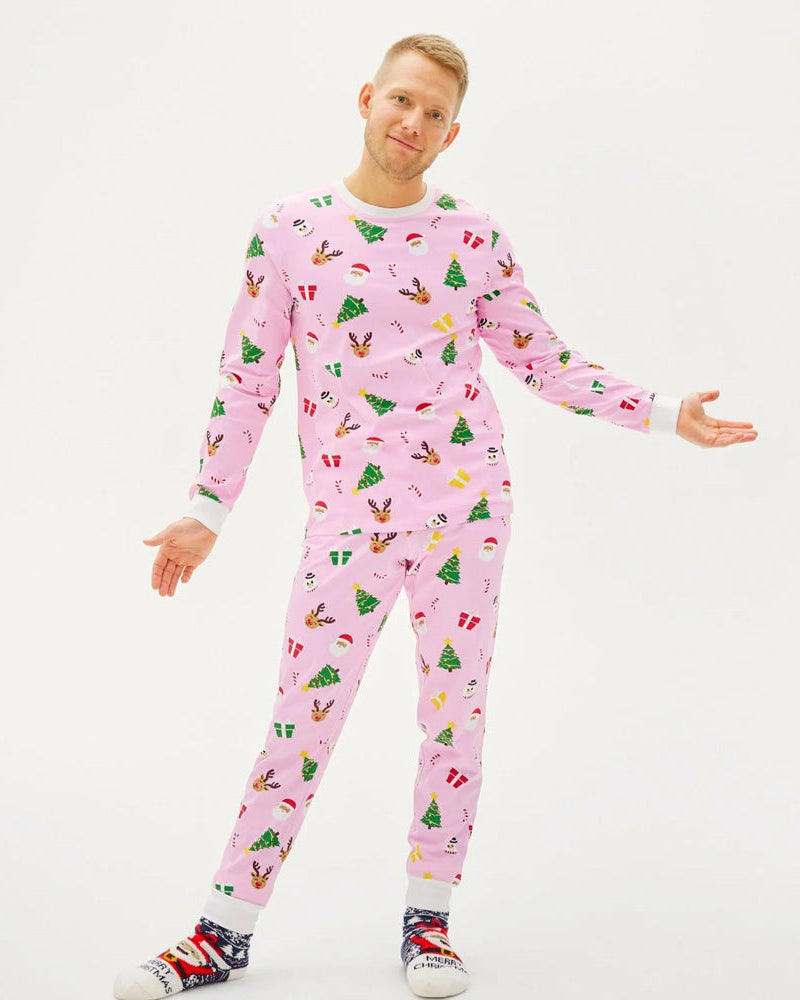 Pijama de Navidad para hombre Unisex Rosa Motivos Navideños
