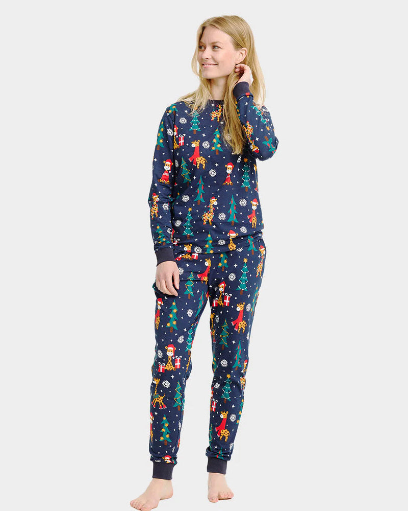 Pijama de Navidad para Mujer Unisex Jirafas