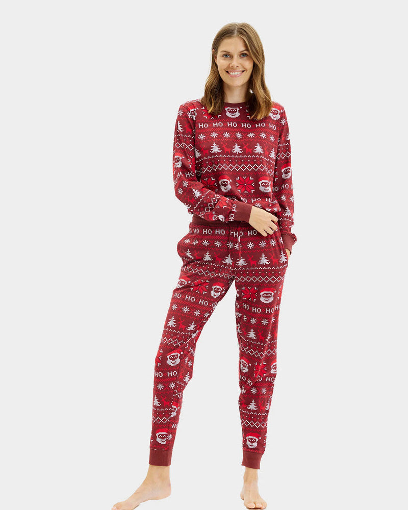 Pijama de Navidad para Mujer Rojo Ho Ho Ho