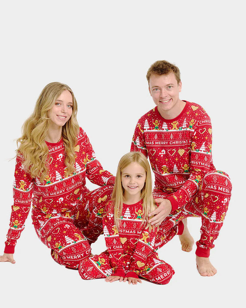 Pijama de Navidad Familia y Niños Gingercookies Rojo