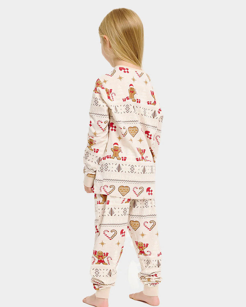 Pijama de Navidad para niño Gingercookies Beige