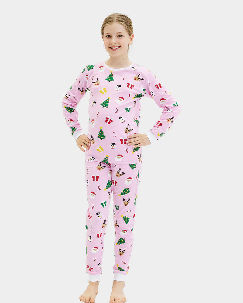 Pijama de Navidad para Niño y Niña Rosa Motivos Navideños