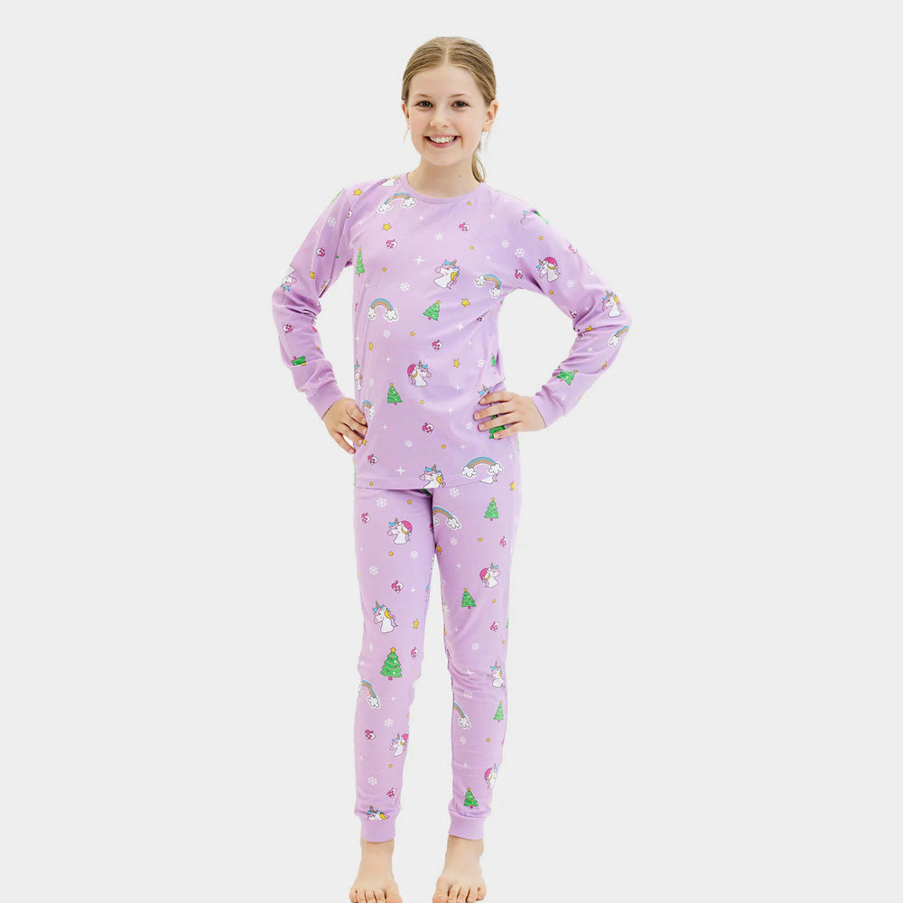Pijama de Navidad Niña y Niños con Unicornios