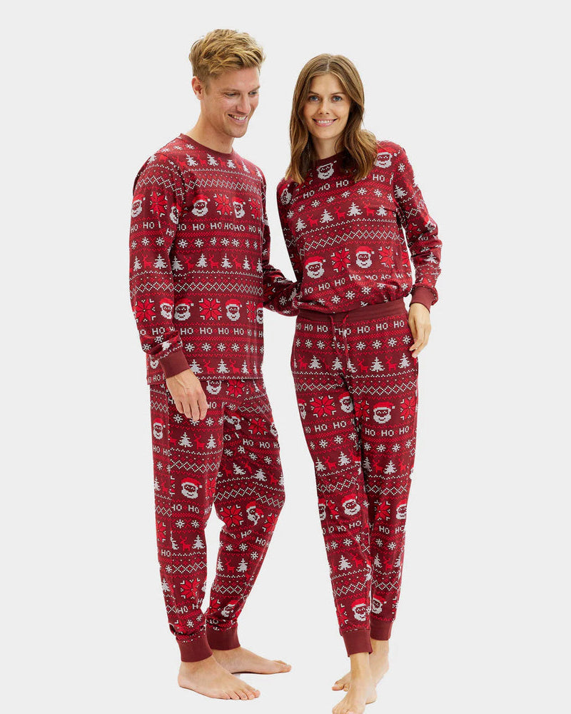 Pijama de Navidad para Homre y Mujer Unisex Rojo Ho Ho Ho
