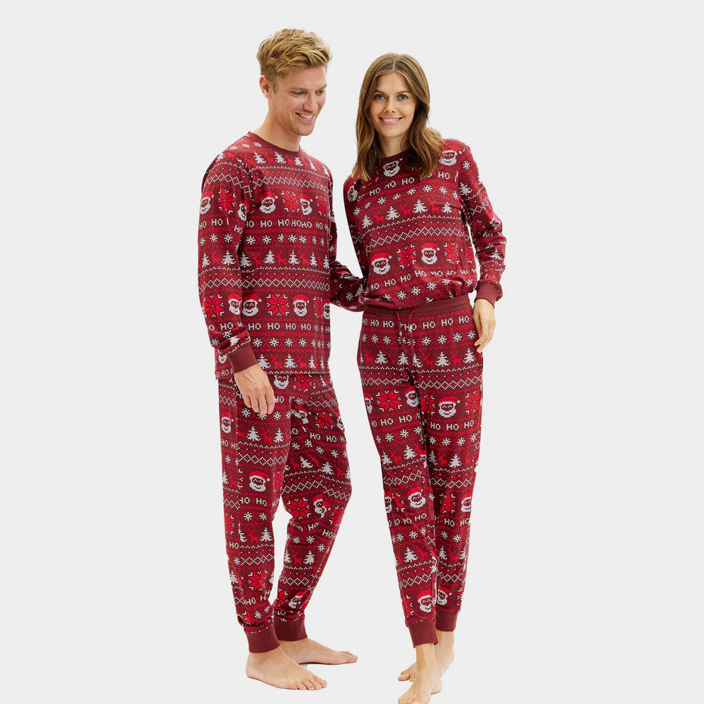 Pijama de Navidad para Homre y Mujer Unisex Rojo Ho Ho Ho