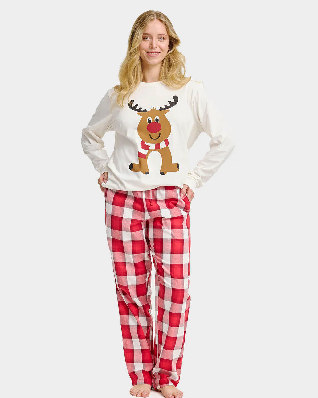 Pijama de Navidad Reno Simpático Mujer