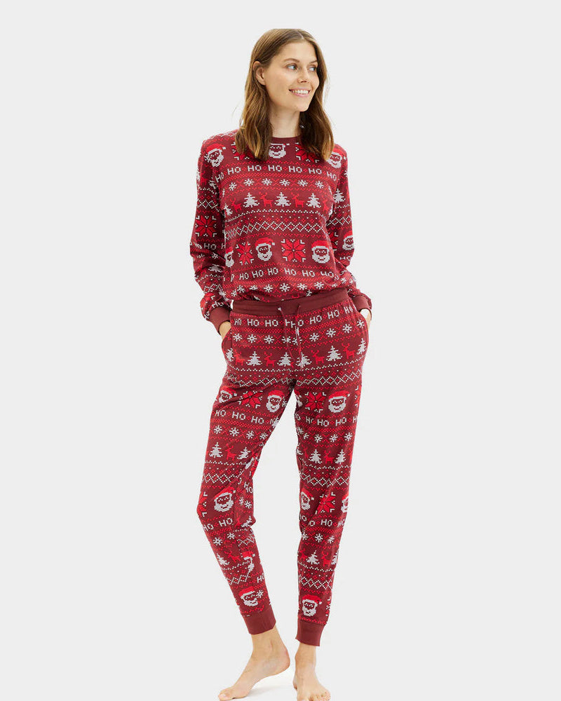 Pijama de Navidad Mujer Unisex Rojo Ho Ho Ho