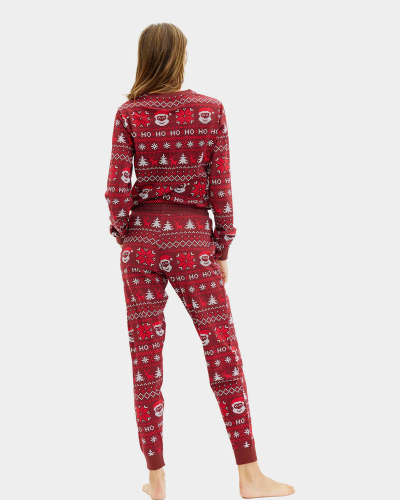 Pijama de Navidad Unisex Rojo Ho Ho Ho