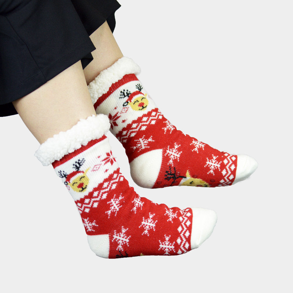 Calcetines de Navidad de Andar por Casa Reno con Gorro