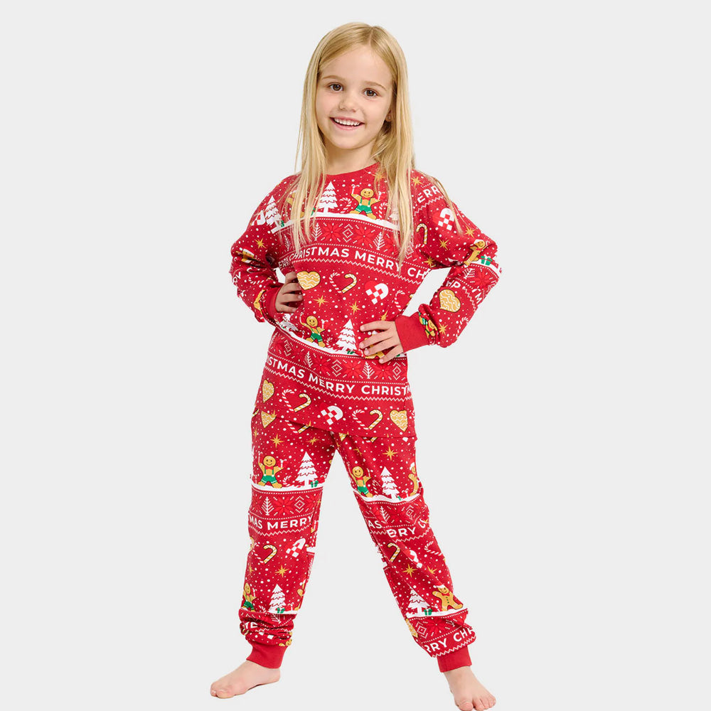 Gingercookies Pijama de Navidad para Niños Rojo
