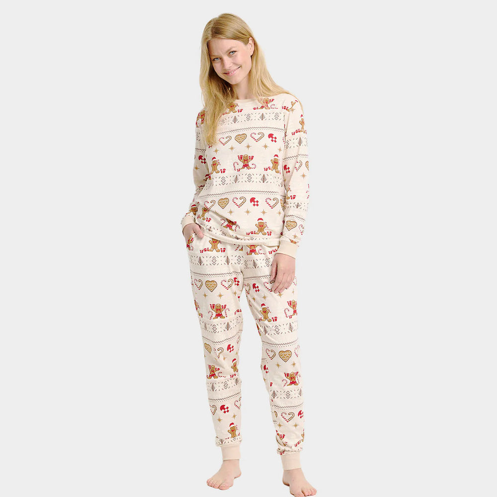Pijama de Navidad para Familia Gingercookies Beige Mujer
