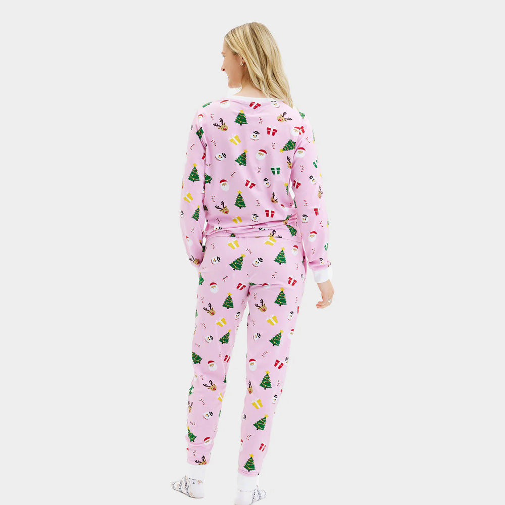 Pijama de Navidad mujer Familia Rosa Motivos Navideños

