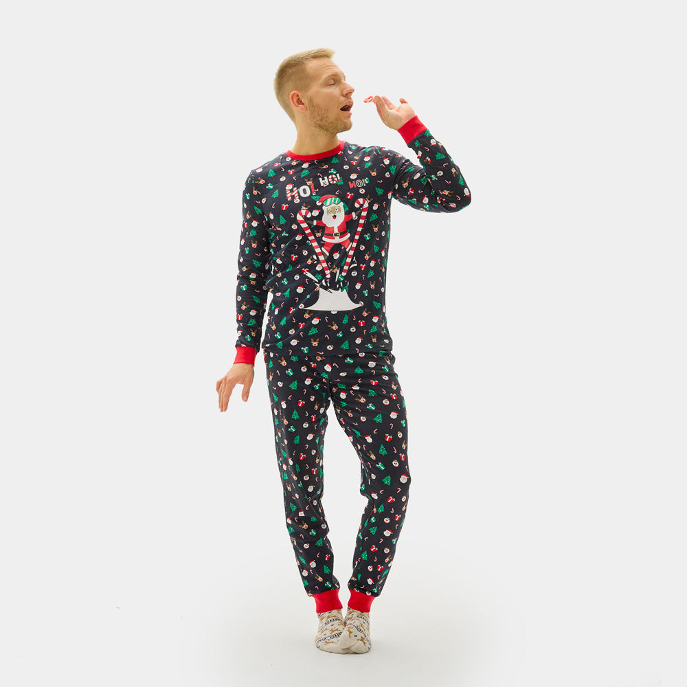 Pijama de Navidad para Hombre con Papá Noel Esquiador