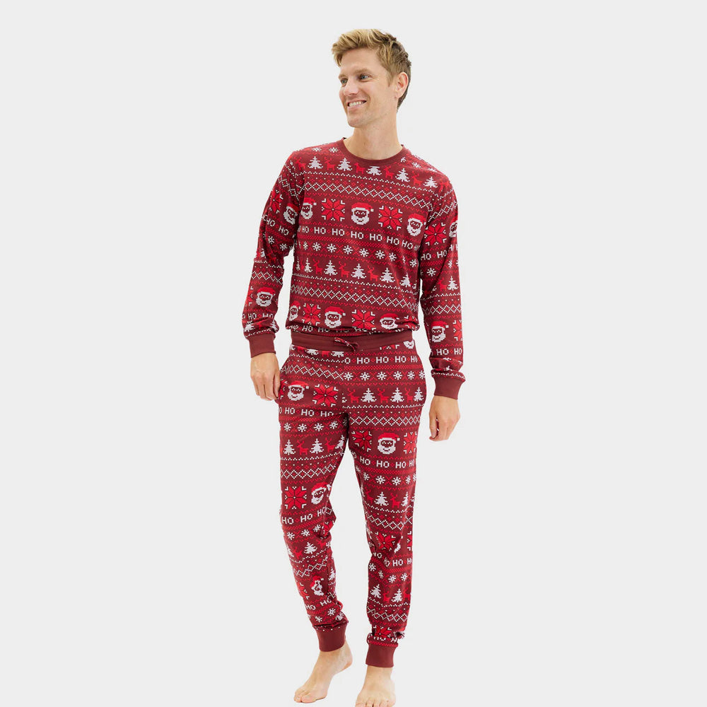 Pijama de Navidad para Hombre Rojo Ho Ho Ho
