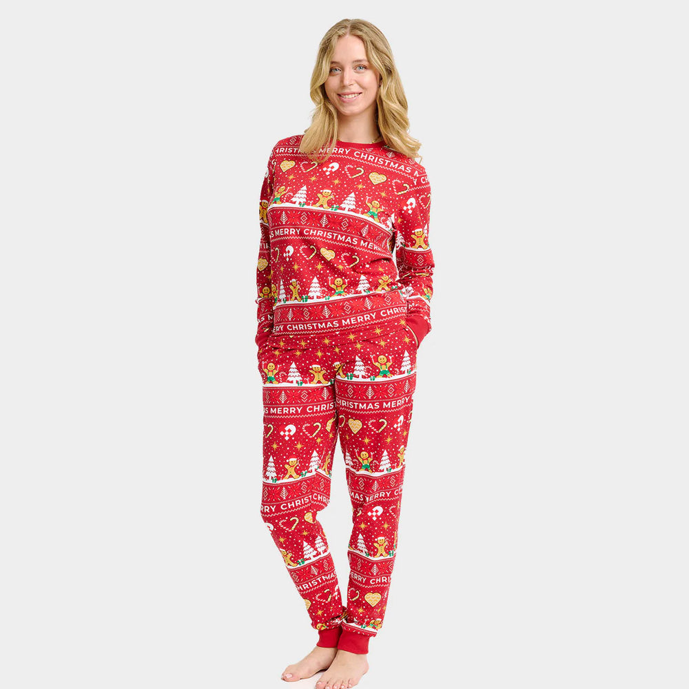 Pijama de Navidad para Mujer Gingercookies Rojo
