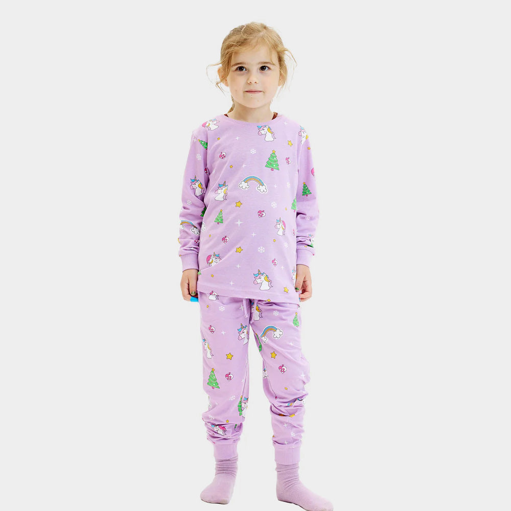 Pijama de Navidad para Niños con Unicornios
