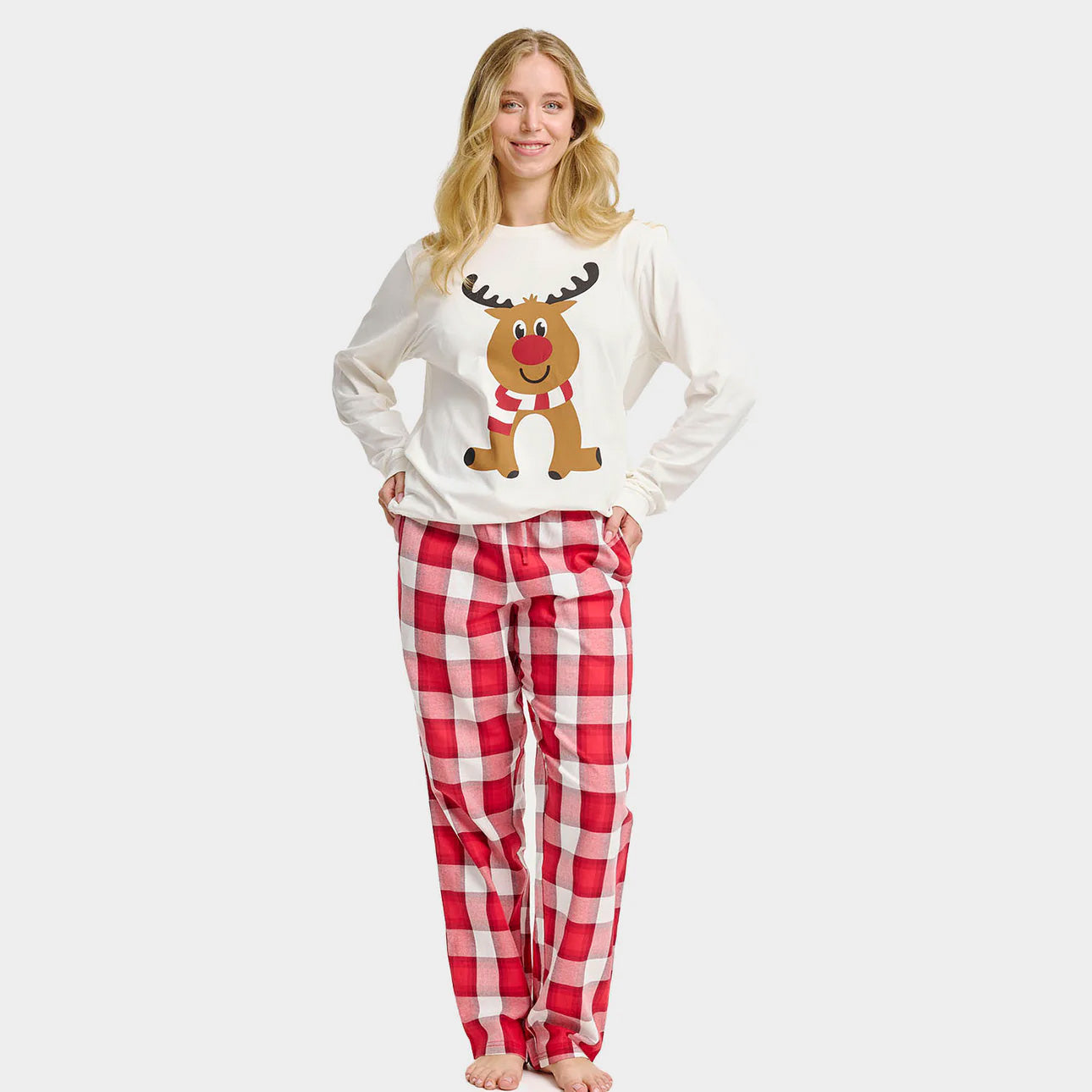 Pijama de Navidad Reno Simpático Mujer
