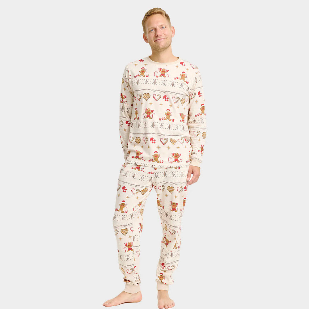Pijama de Navidad Hombre Unisex Gingercookies Beige
