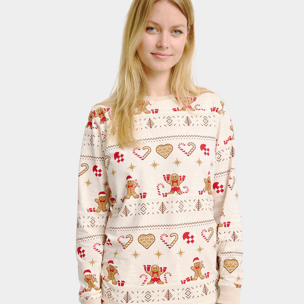 Pijama de Navidad Unisex Gingercookies Beige
