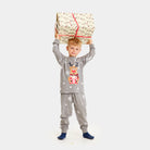 Pijama de Navidad Niños y Familia Gris Reno Rodolfo