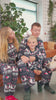 Pijama de Navidad para Familia Azul con Muñecos de Nieve y Corazones