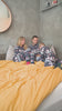 Pijama de Navidad para Familia Azul Corazones y Muñecos de Nieve 